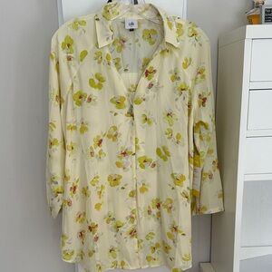 CAbi Floral Blouse in Yellow and Pink